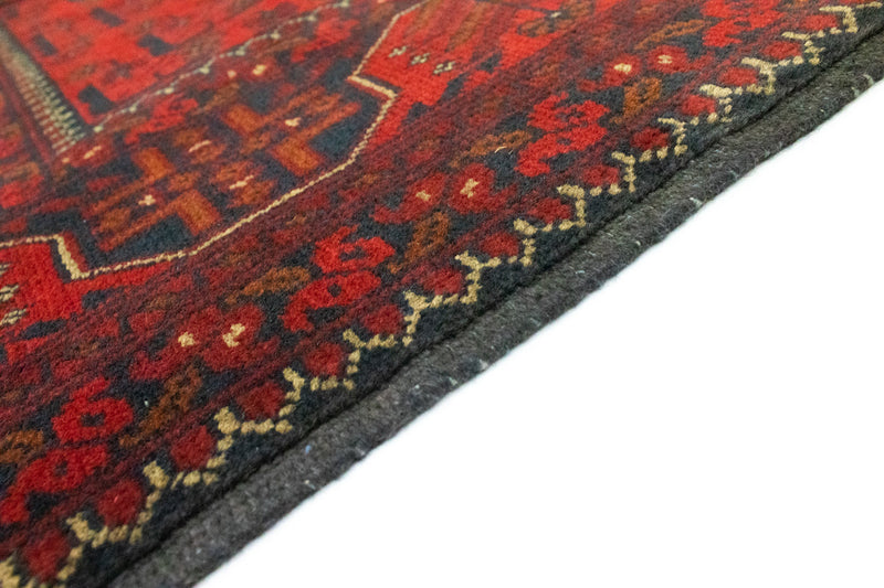 Alfombra afgana - Kunduz - 206 x 149 cm - rojo