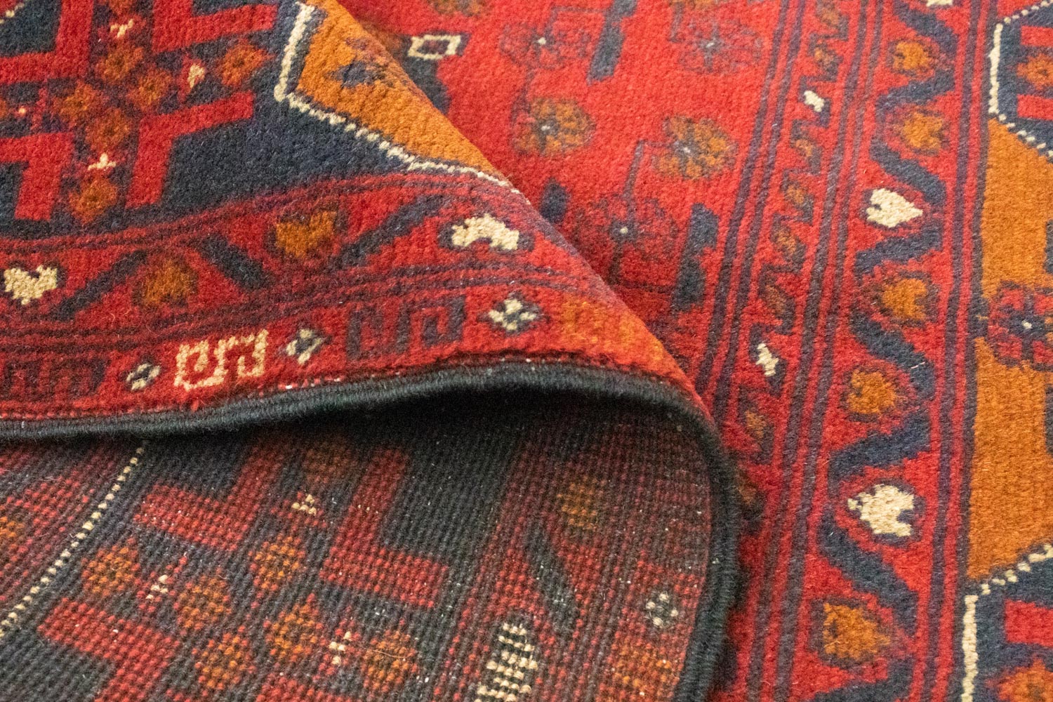 Alfombra afgana - Kunduz - 154 x 100 cm - rojo