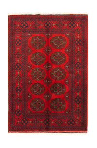 Alfombra afgana - Kunduz - 151 x 102 cm - rojo