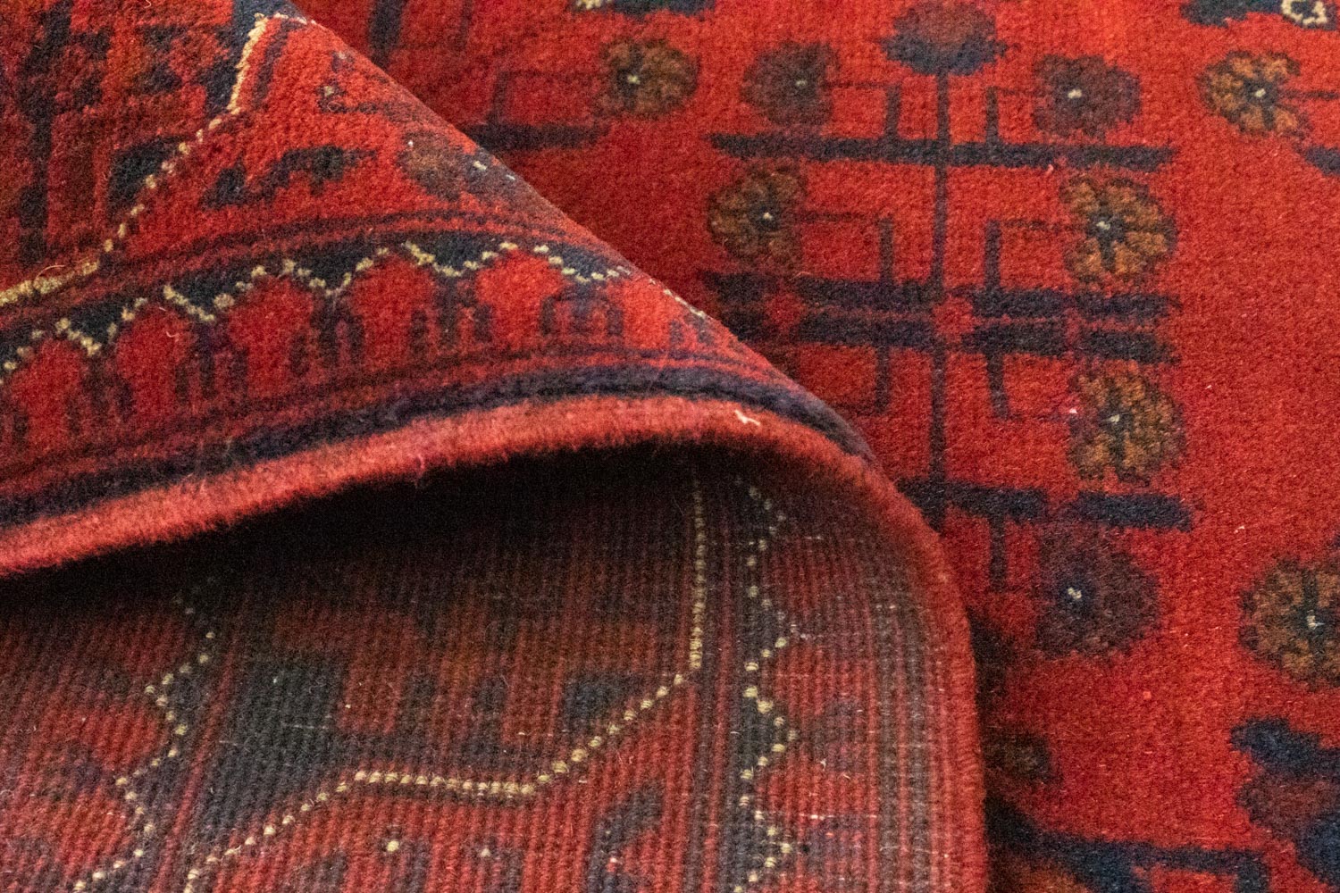 Alfombra afgana - Kunduz - 147 x 105 cm - rojo