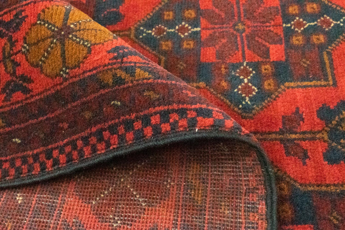 Alfombra afgana - Kunduz - 145 x 98 cm - rojo