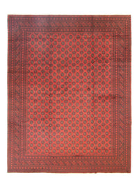 Alfombra afgana - Filpa - 390 x 302 cm - rojo oscuro