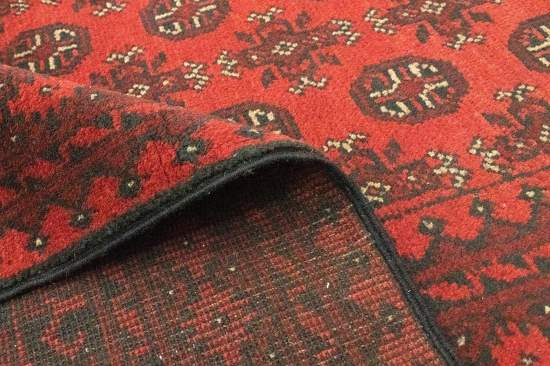 Alfombra afgana - Filpa - 390 x 302 cm - rojo oscuro