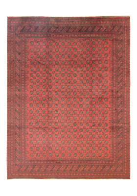 Alfombra afgana - Filpa - 391 x 299 cm - rojo oscuro
