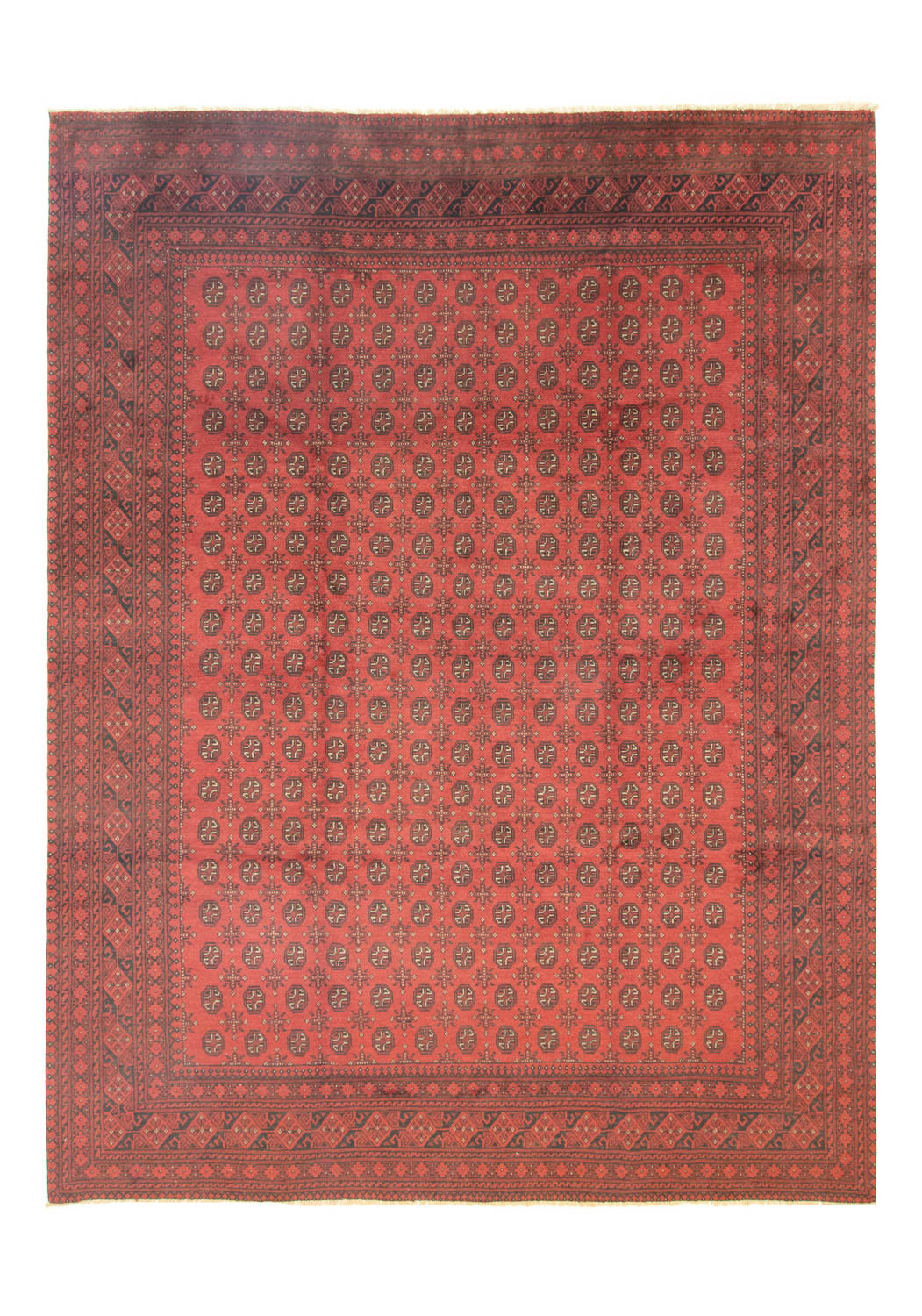 Alfombra afgana - Filpa - 391 x 299 cm - rojo oscuro