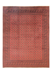 Alfombra afgana - Filpa - 391 x 299 cm - rojo oscuro