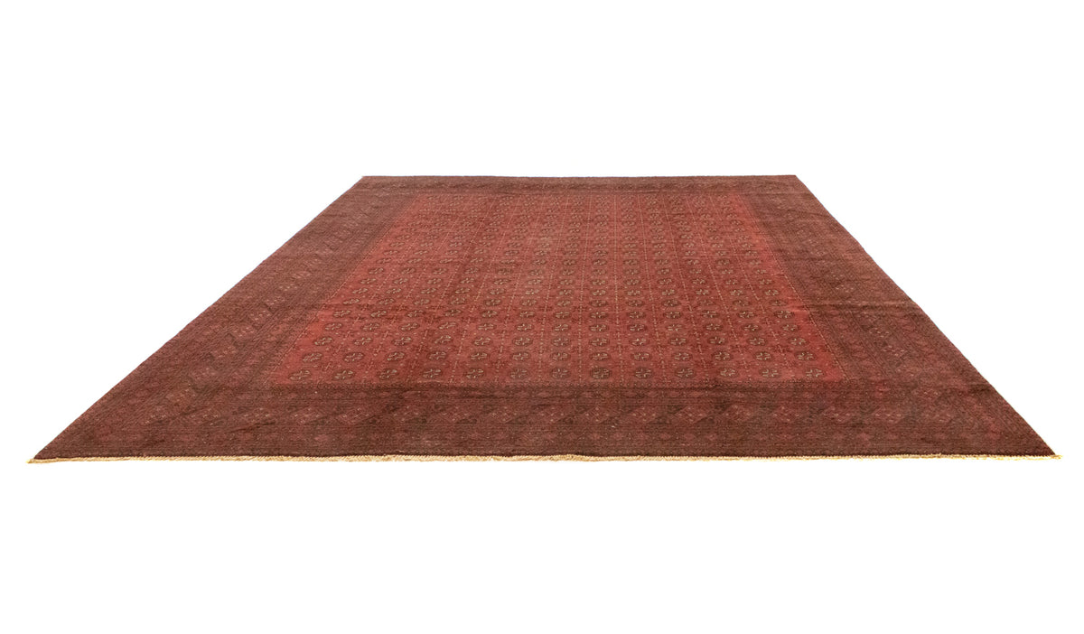 Alfombra afgana - Filpa - 391 x 299 cm - rojo oscuro