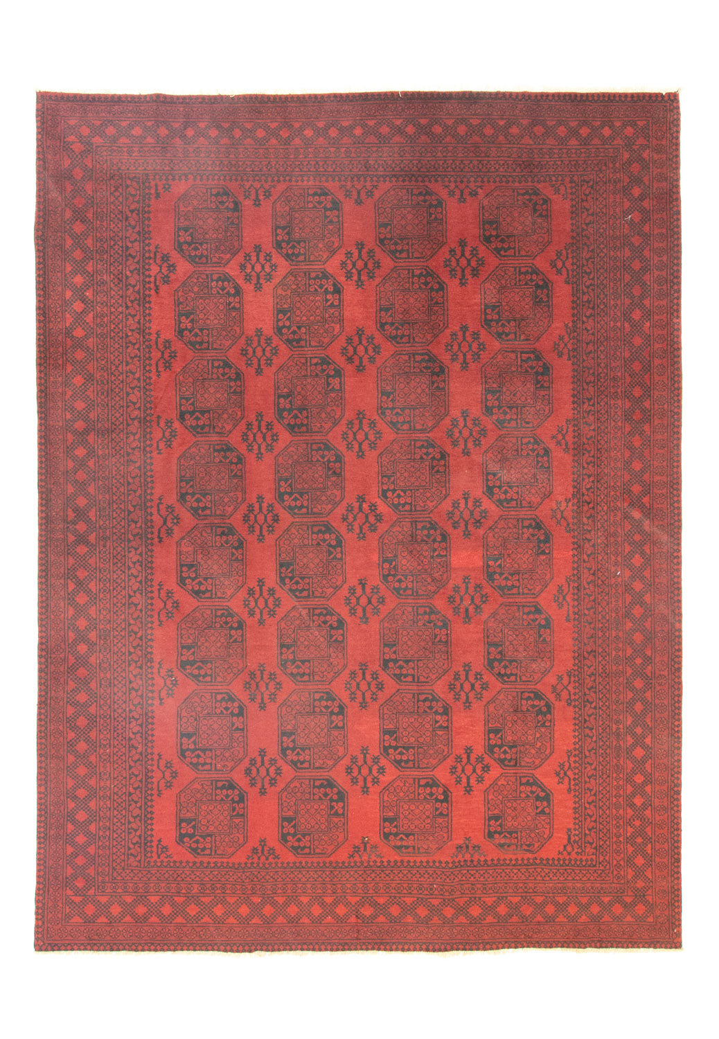 Alfombra afgana - Filpa - 345 x 256 cm - rojo oscuro