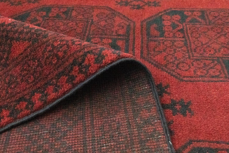Alfombra afgana - Filpa - 345 x 256 cm - rojo oscuro