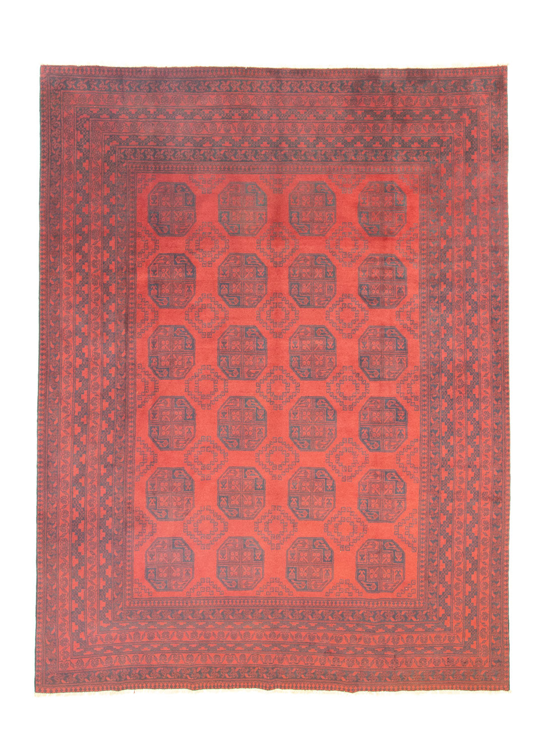 Alfombra afgana - Filpa - 329 x 250 cm - rojo oscuro