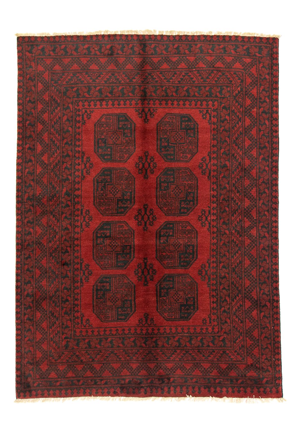Alfombra afgana - Filpa - 196 x 145 cm - rojo
