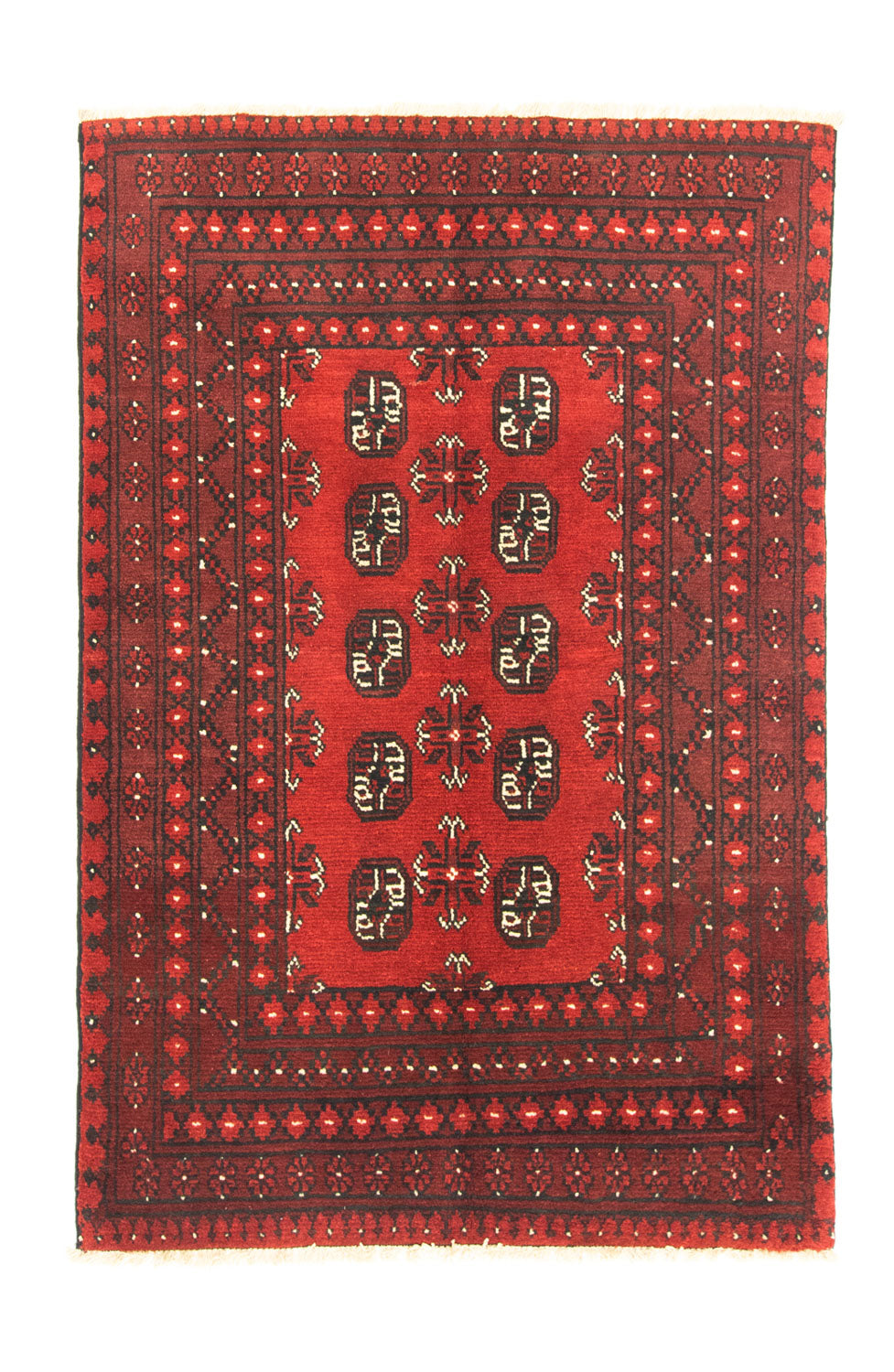 Alfombra afgana - Filpa - 141 x 98 cm - rojo