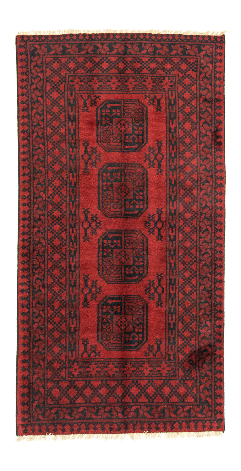 Alfombra afgana - Filpa - 198 x 96 cm - rojo