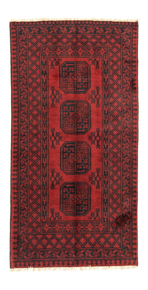 Alfombra afgana - Filpa - 198 x 96 cm - rojo