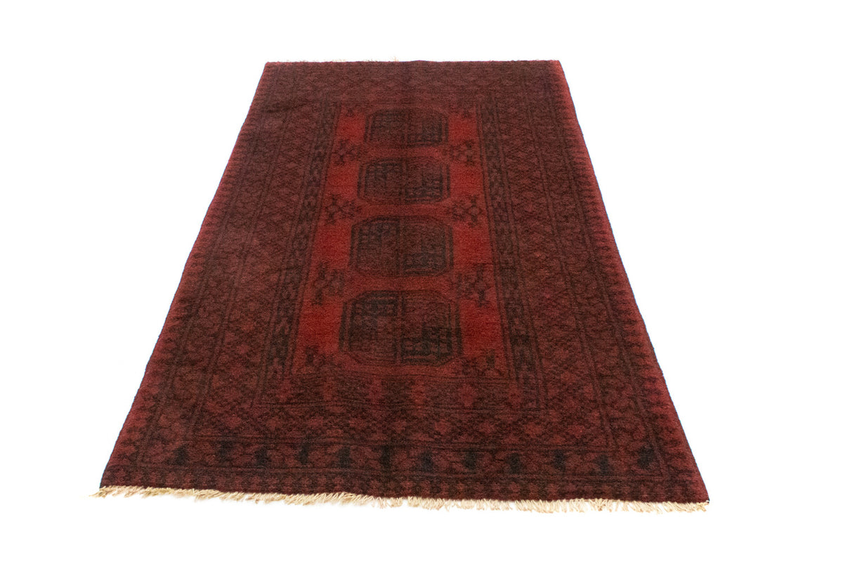 Alfombra afgana - Filpa - 198 x 96 cm - rojo
