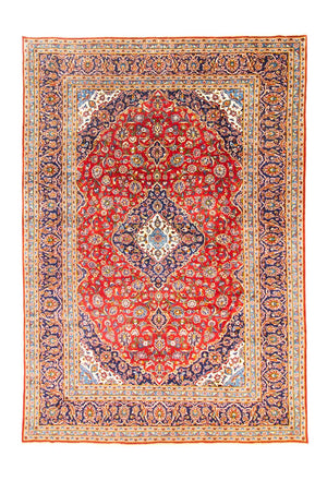 Alfombra persa - Keshan - 362 x 251 cm - rojo oscuro