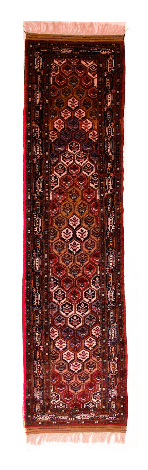 Alfombra de pasillo Alfombra persa - Clásica - 303 x 79 cm - marrón oscuro