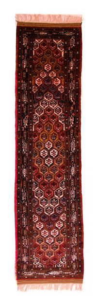 Alfombra de pasillo Alfombra persa - Clásica - 303 x 79 cm - marrón oscuro