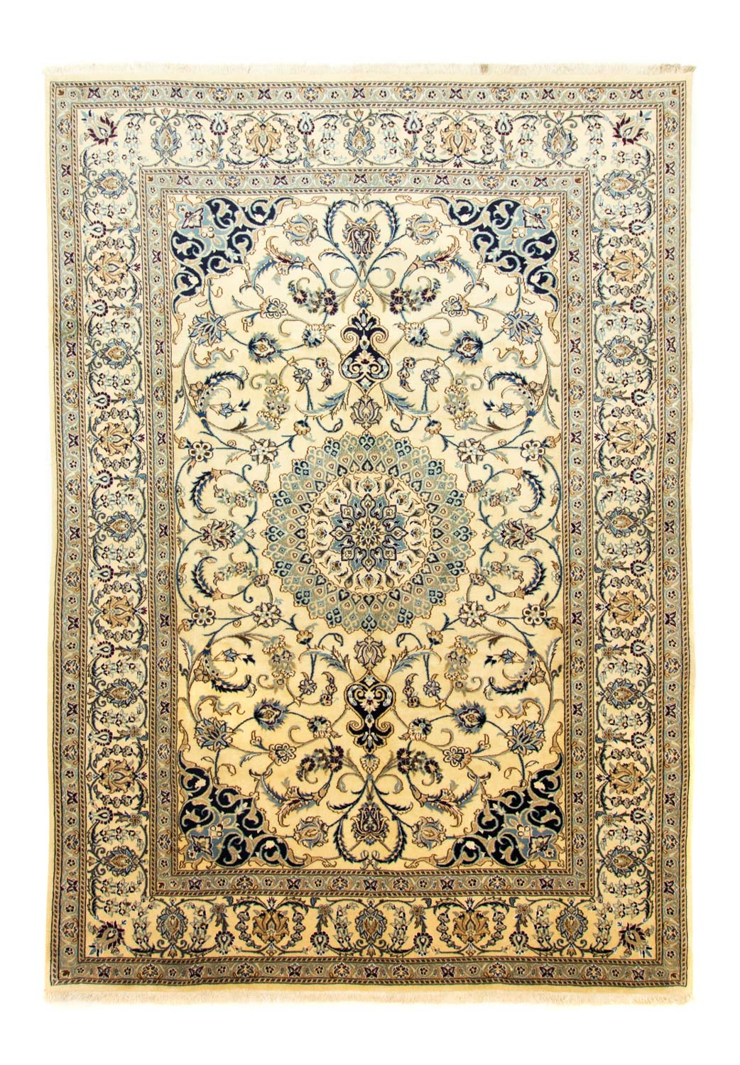 Alfombra persa - Nain - 339 x 239 cm - blanco natural