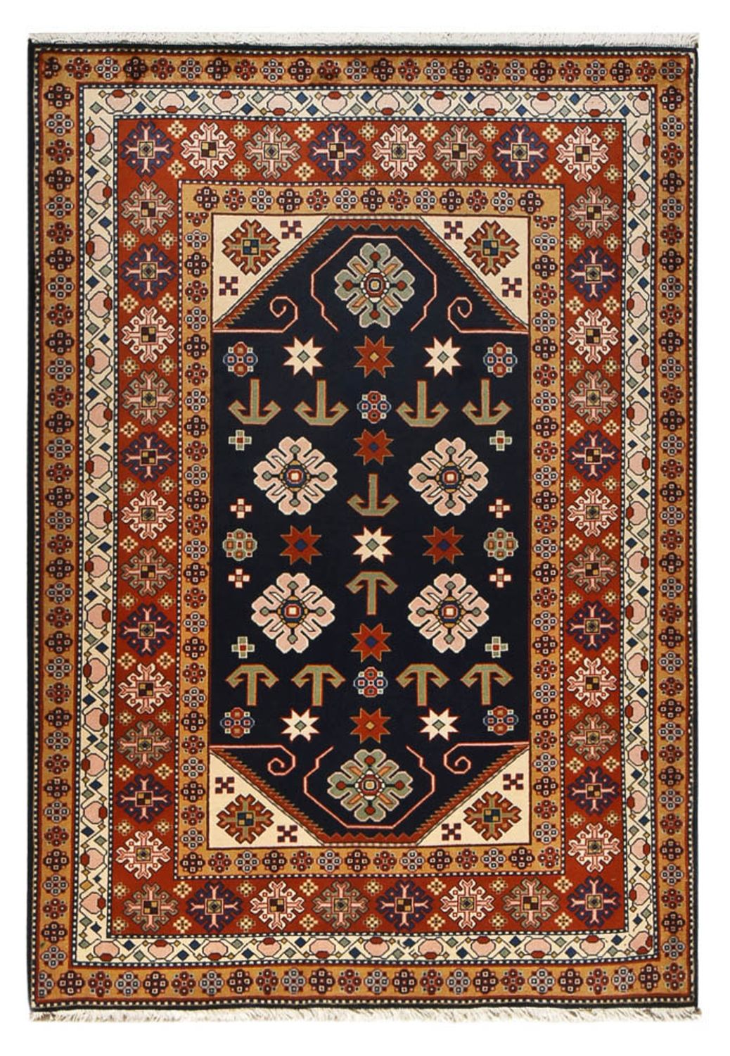 Alfombra persa - Nómada - 197 x 136 cm - azul oscuro
