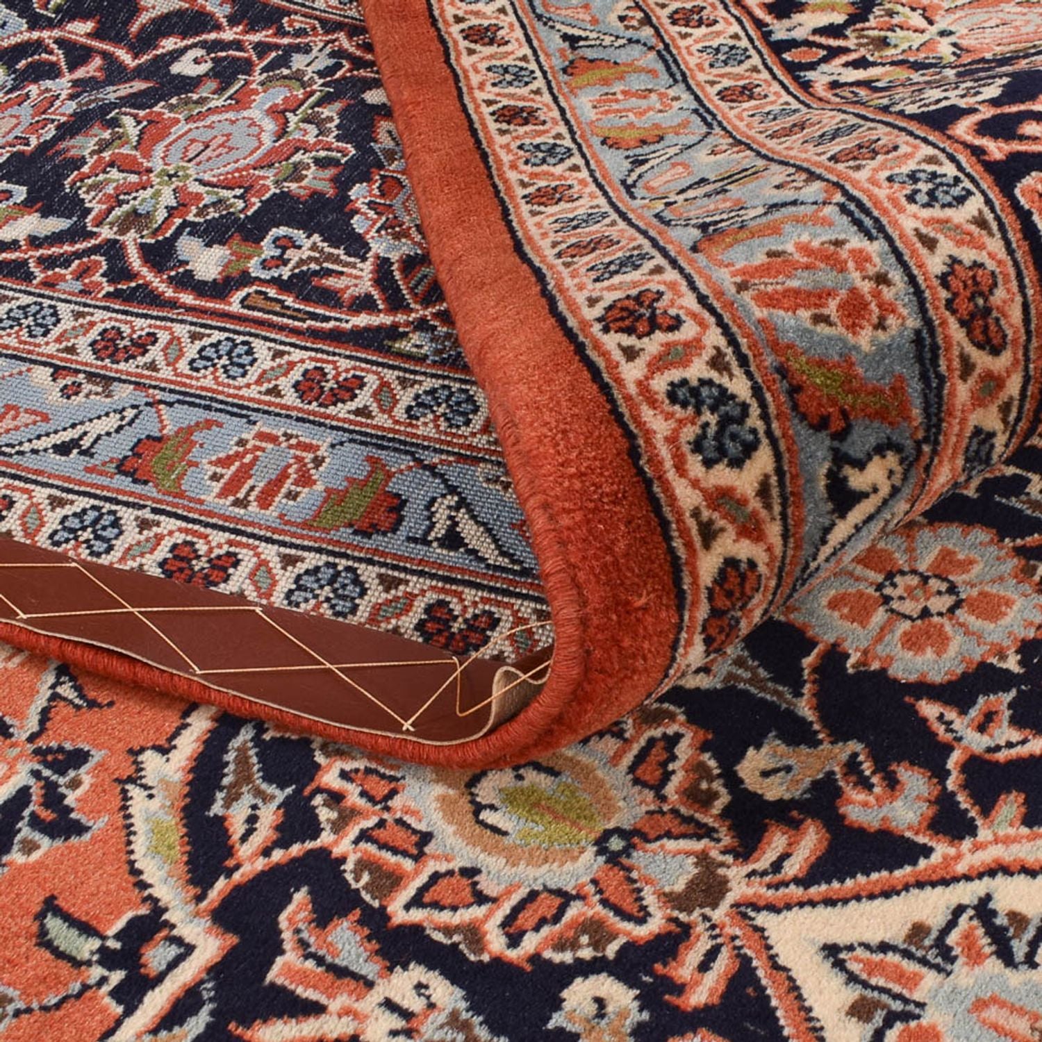 Alfombra persa - Keshan - Real - 395 x 298 cm - rojo claro