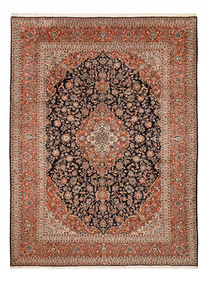 Alfombra persa - Keshan - 403 x 295 cm - azul oscuro