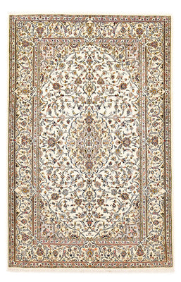 Alfombra persa - Keshan - Real - 208 x 135 cm - crema