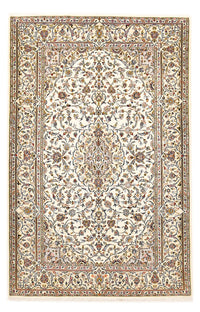 Alfombra persa - Keshan - Real - 208 x 135 cm - crema