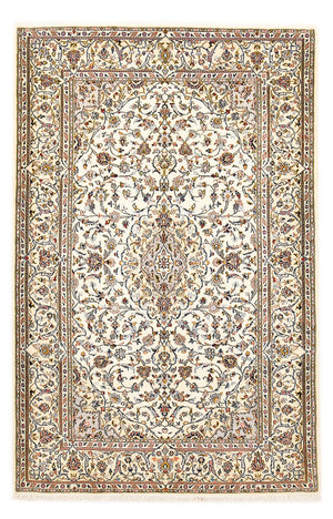 Alfombra persa - Keshan - Real - 208 x 135 cm - crema