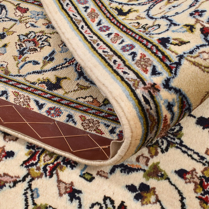 Alfombra persa - Keshan - Real - 208 x 135 cm - crema