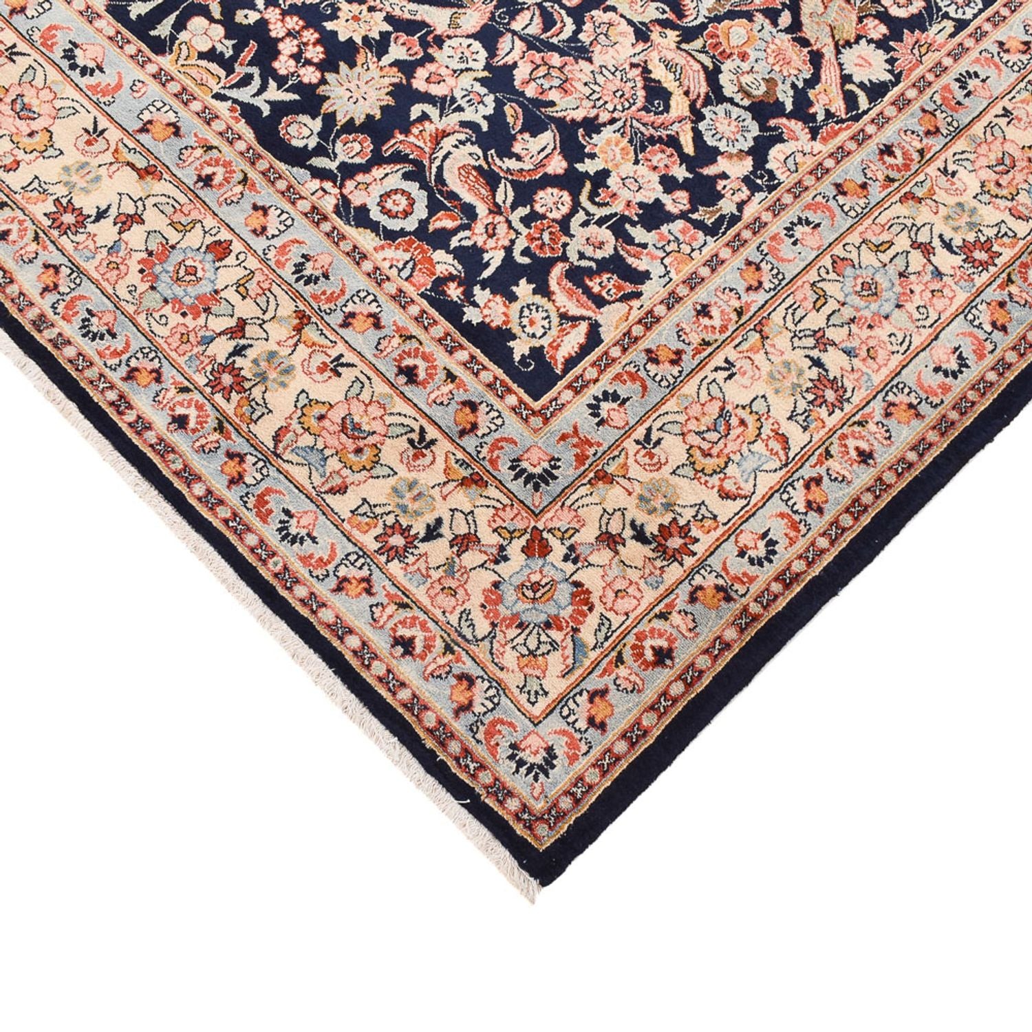 Alfombra persa - Keshan - 238 x 205 cm - azul oscuro