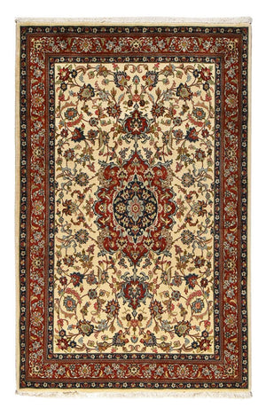 Alfombra Persa - Ghom - Royal - 202 x 131 cm - beige claro