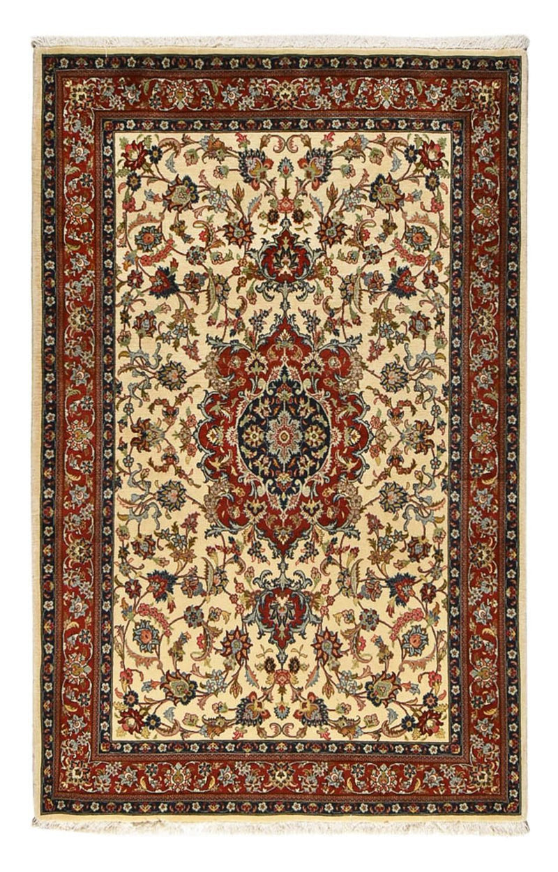 Alfombra Persa - Ghom - Royal - 202 x 131 cm - beige claro