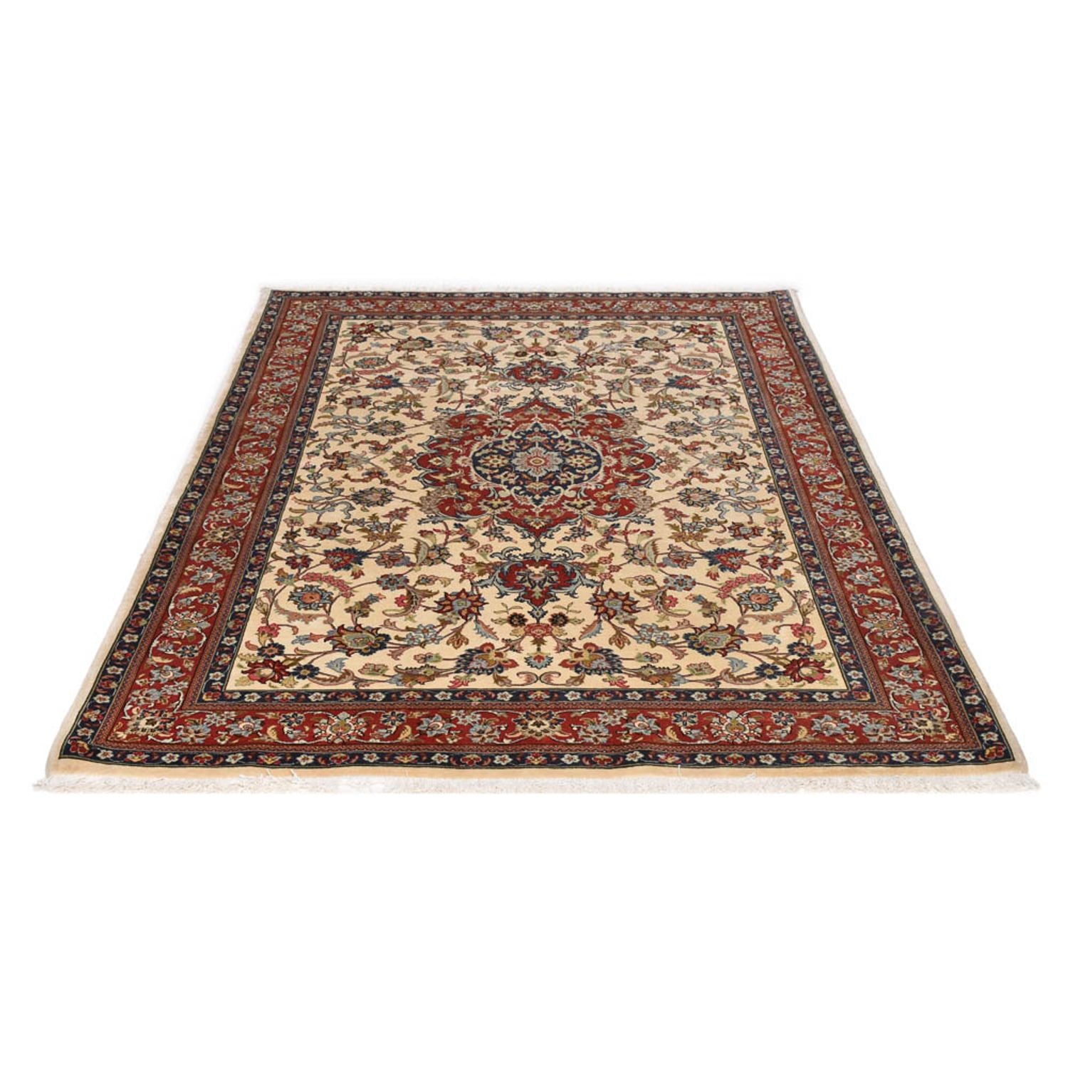Alfombra Persa - Ghom - Royal - 202 x 131 cm - beige claro