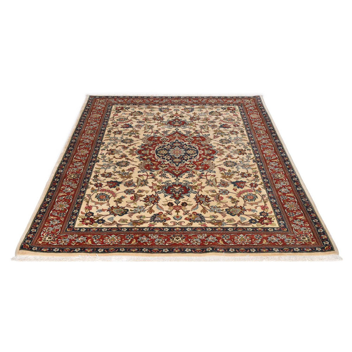 Alfombra Persa - Ghom - Royal - 202 x 131 cm - beige claro