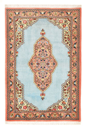 Alfombra persa - Ghom - 117 x 80 cm - azul claro