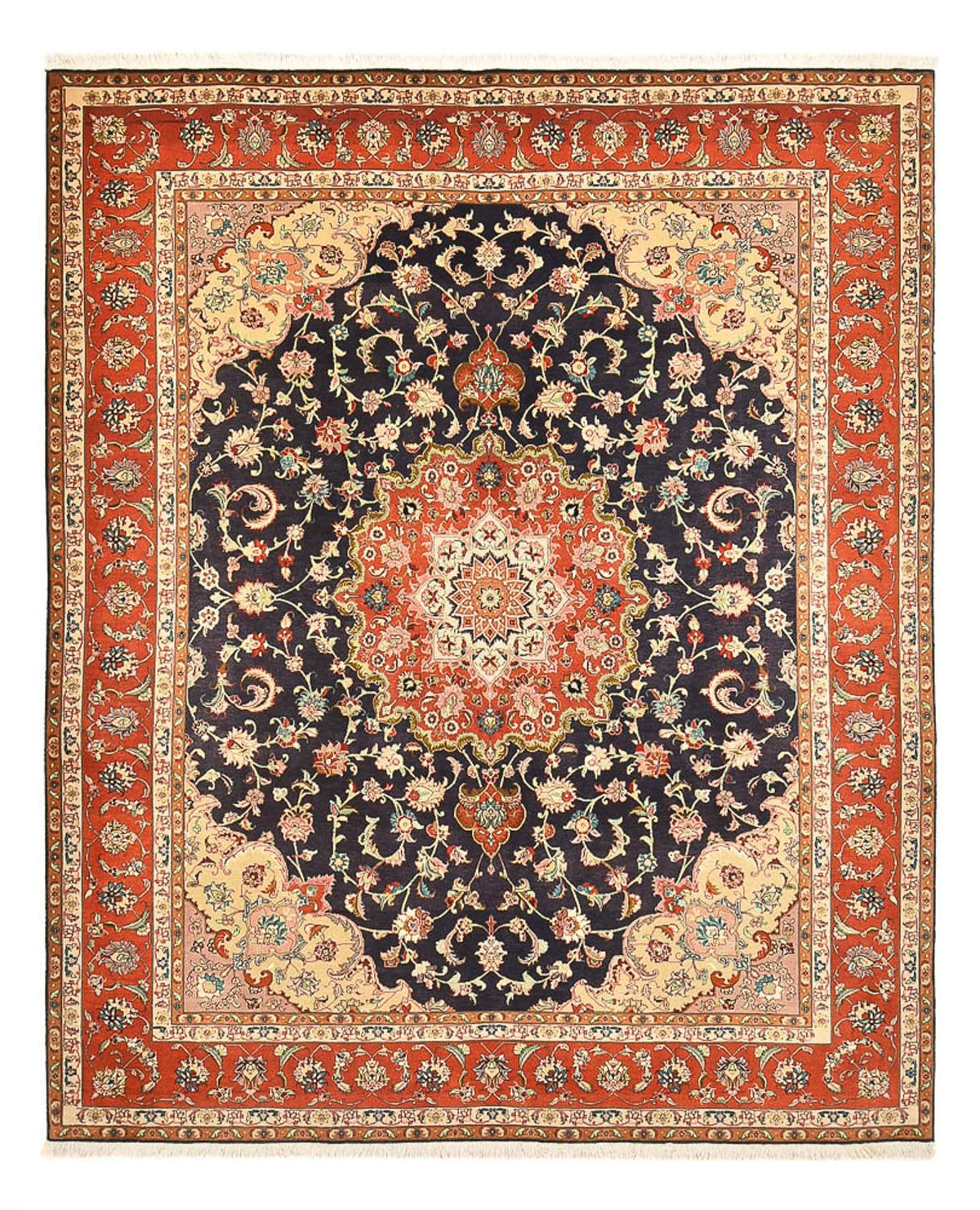 Alfombra Persa - Tabriz - Real - 255 x 205 cm - azul oscuro