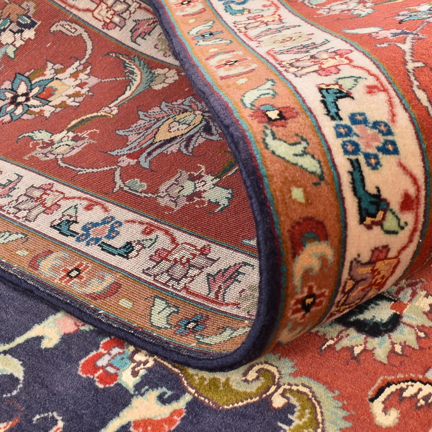 Alfombra Persa - Tabriz - Real - 255 x 205 cm - azul oscuro