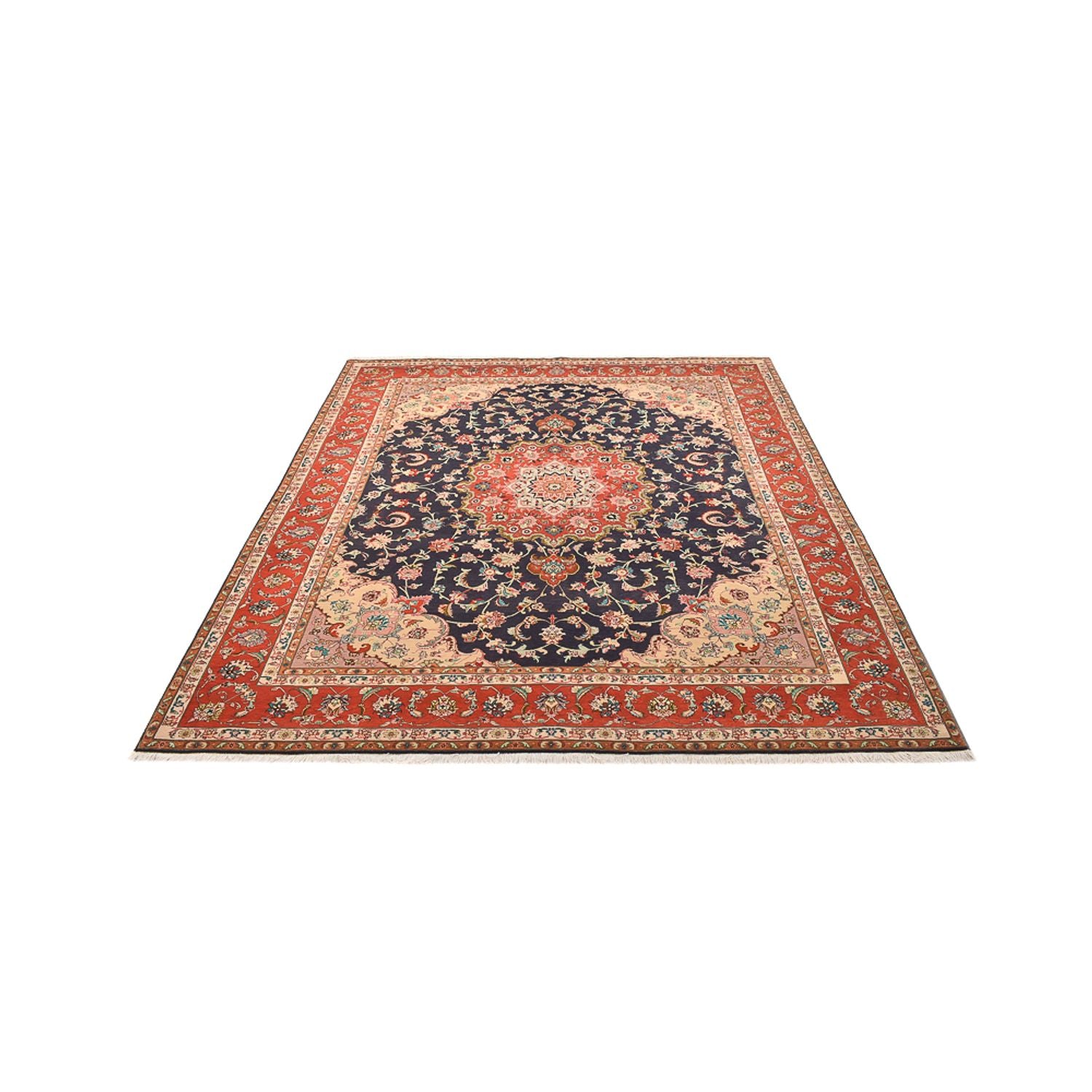 Alfombra Persa - Tabriz - Real - 255 x 205 cm - azul oscuro