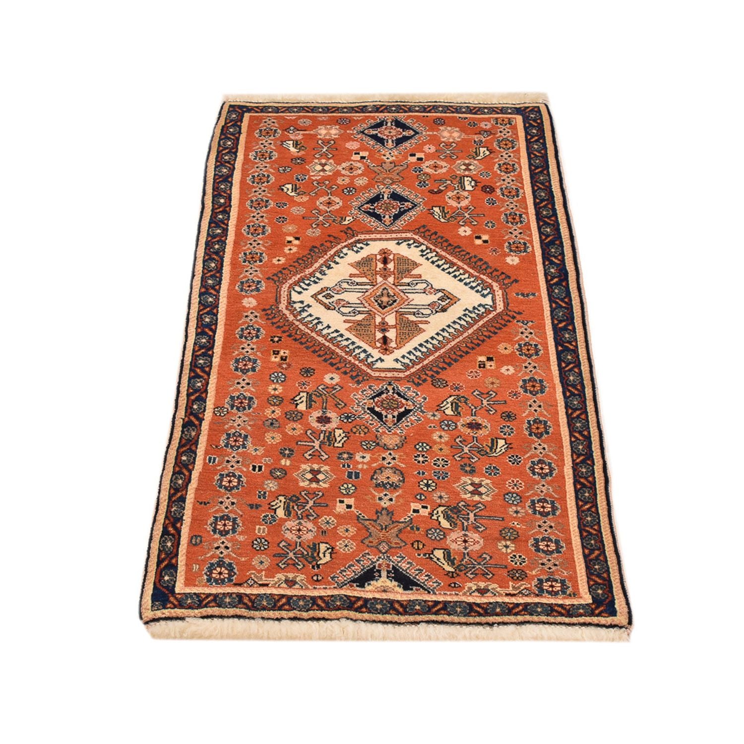 Alfombra persa - Nómada - 124 x 64 cm - naranja