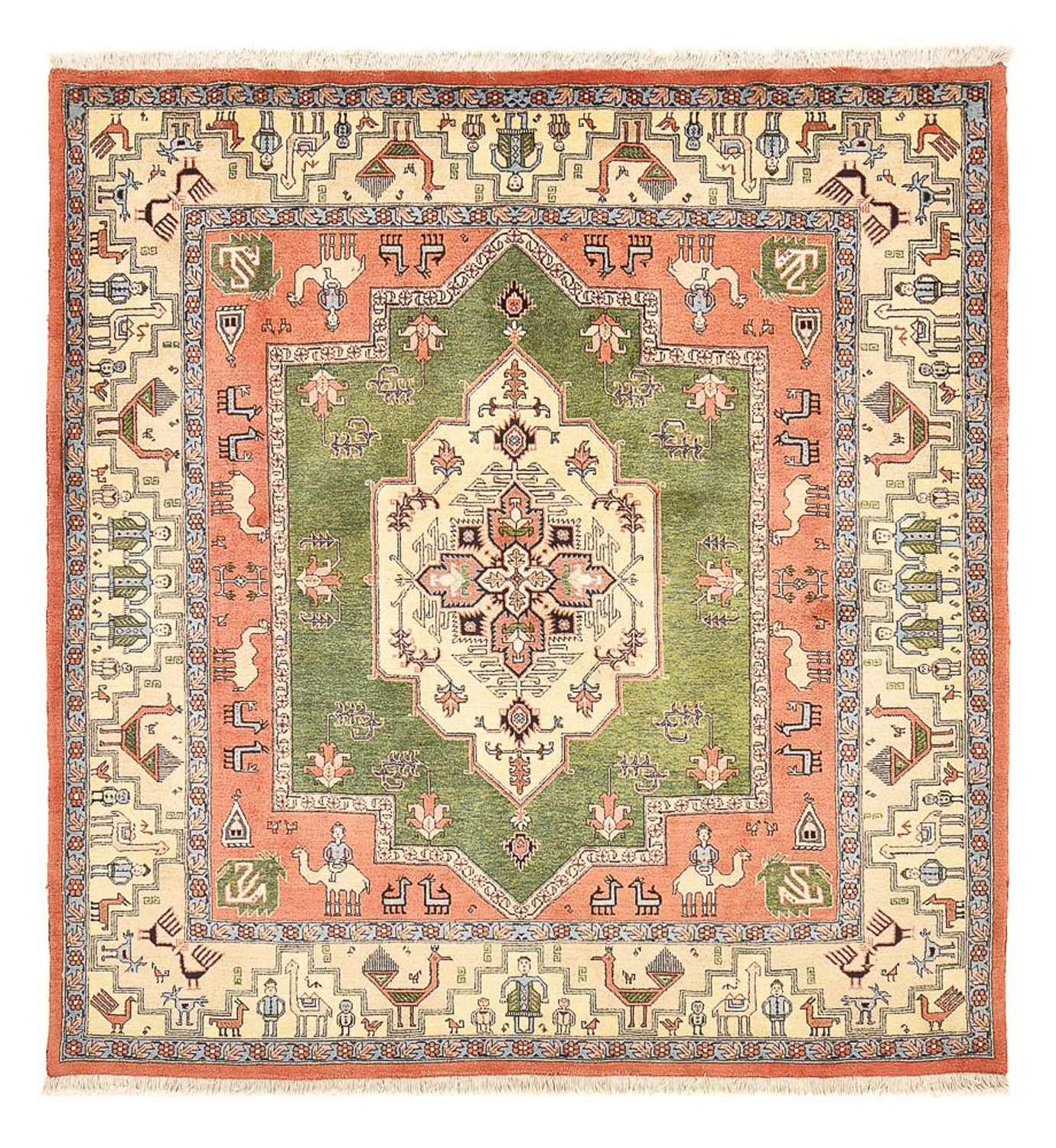 Alfombra persa - Nómada cuadrado  - 208 x 198 cm - verde