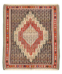 Alfombra Kelim - Oriental cuadrado  - 147 x 130 cm - rojo