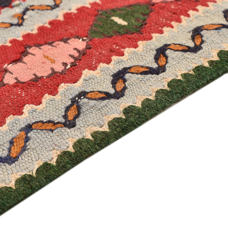Alfombra Kelim - Oriental cuadrado  - 147 x 130 cm - rojo