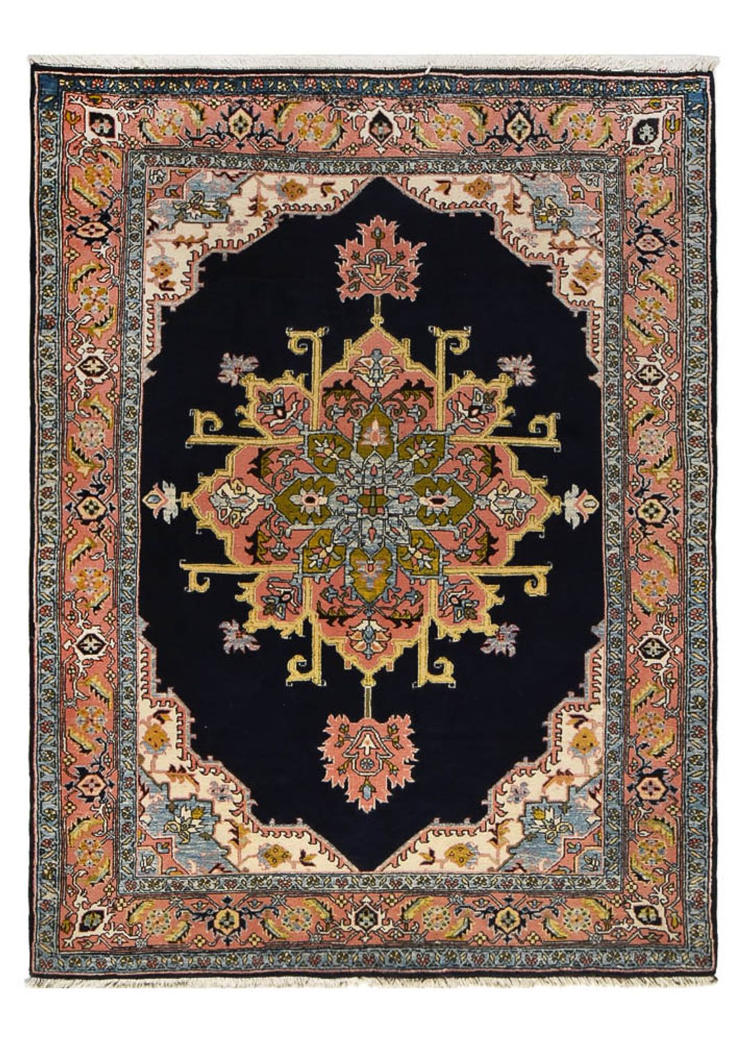 Alfombra persa - Nómada - 206 x 150 cm - azul oscuro