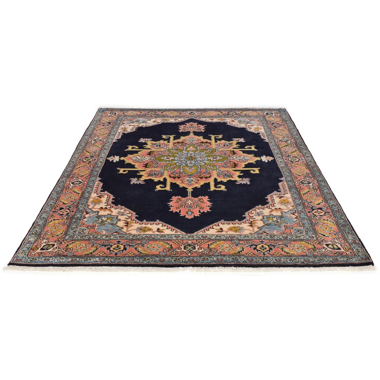 Alfombra persa - Nómada - 206 x 150 cm - azul oscuro