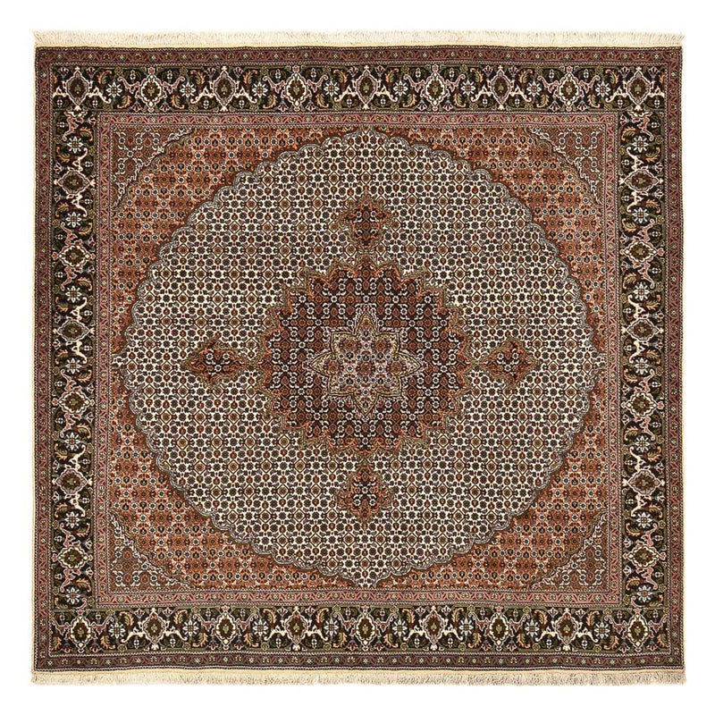 Alfombra Persa - Tabriz - Real cuadrado  - 207 x 204 cm - marrón
