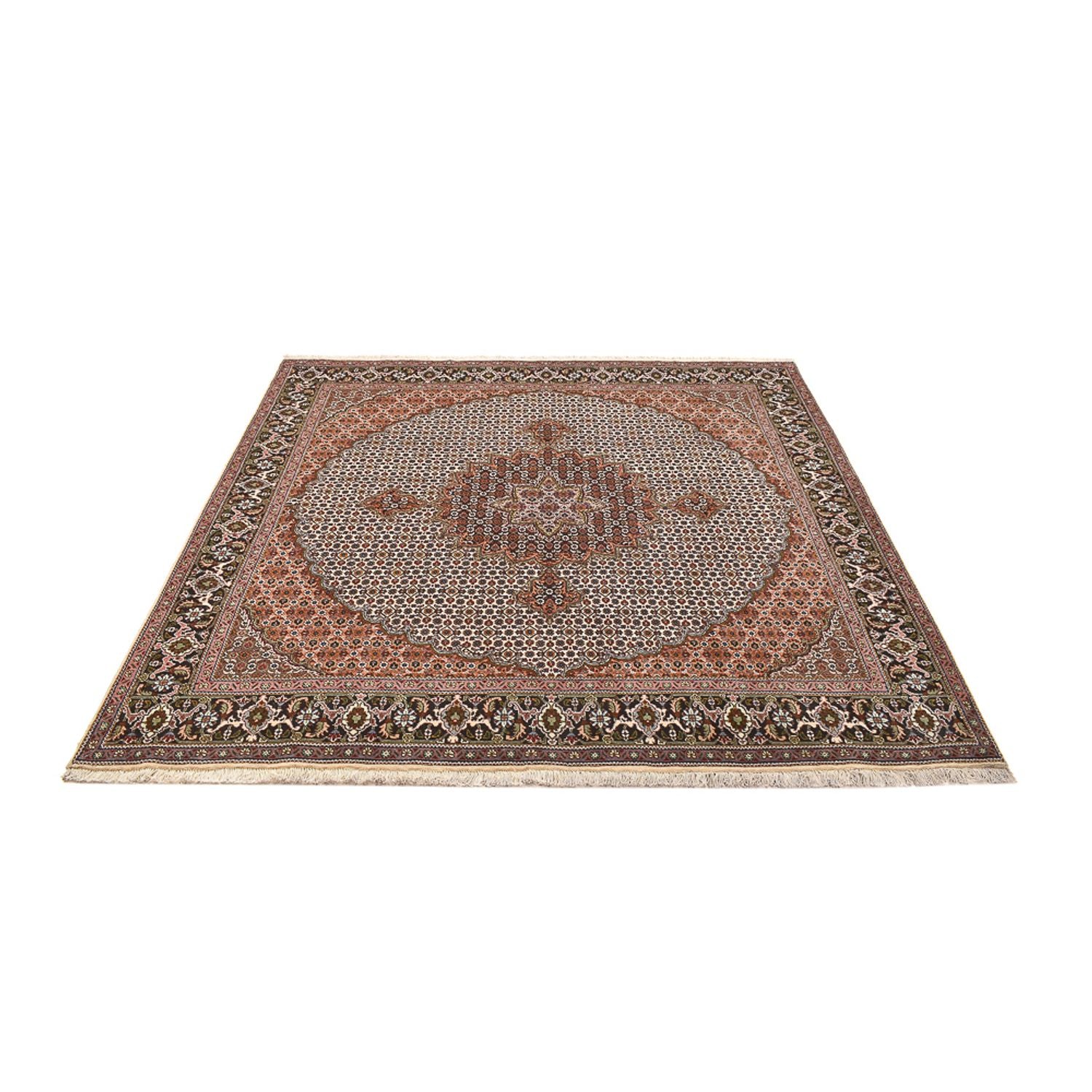 Alfombra Persa - Tabriz - Real cuadrado  - 207 x 204 cm - marrón