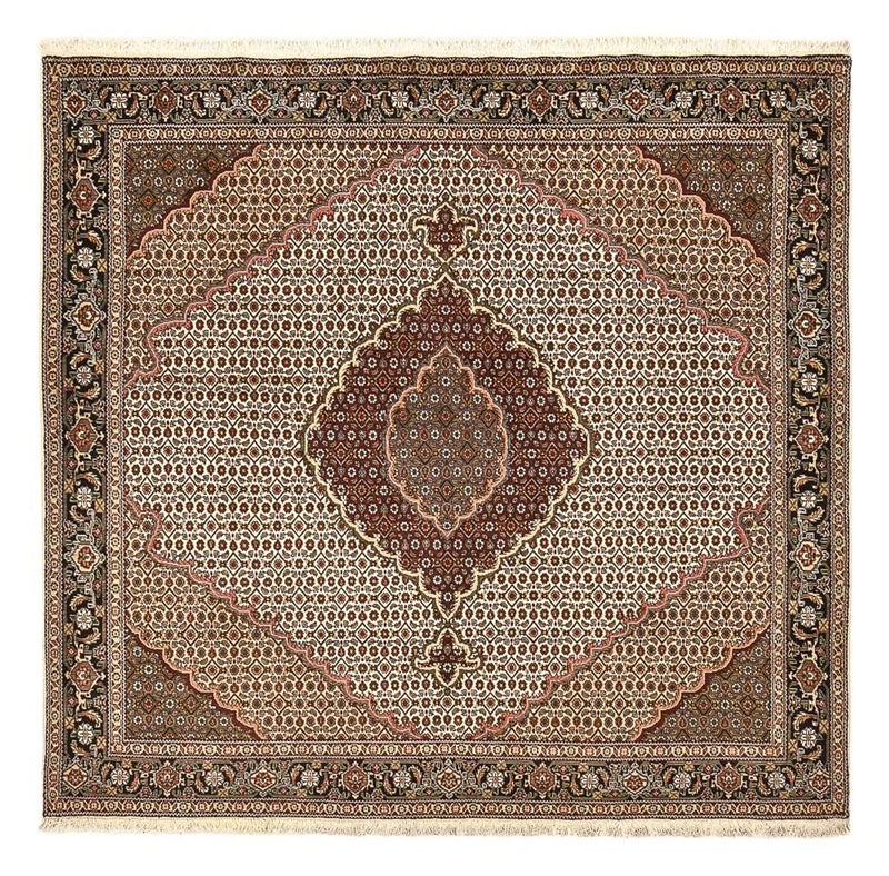 Alfombra Persa - Tabriz - Real cuadrado  - 200 x 200 cm - marrón claro