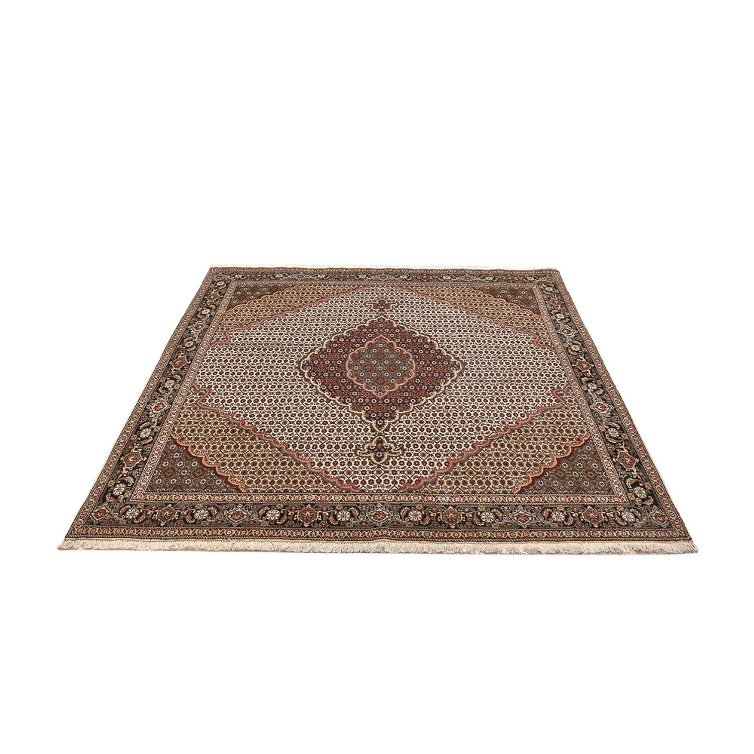 Alfombra Persa - Tabriz - Real cuadrado  - 200 x 200 cm - marrón claro