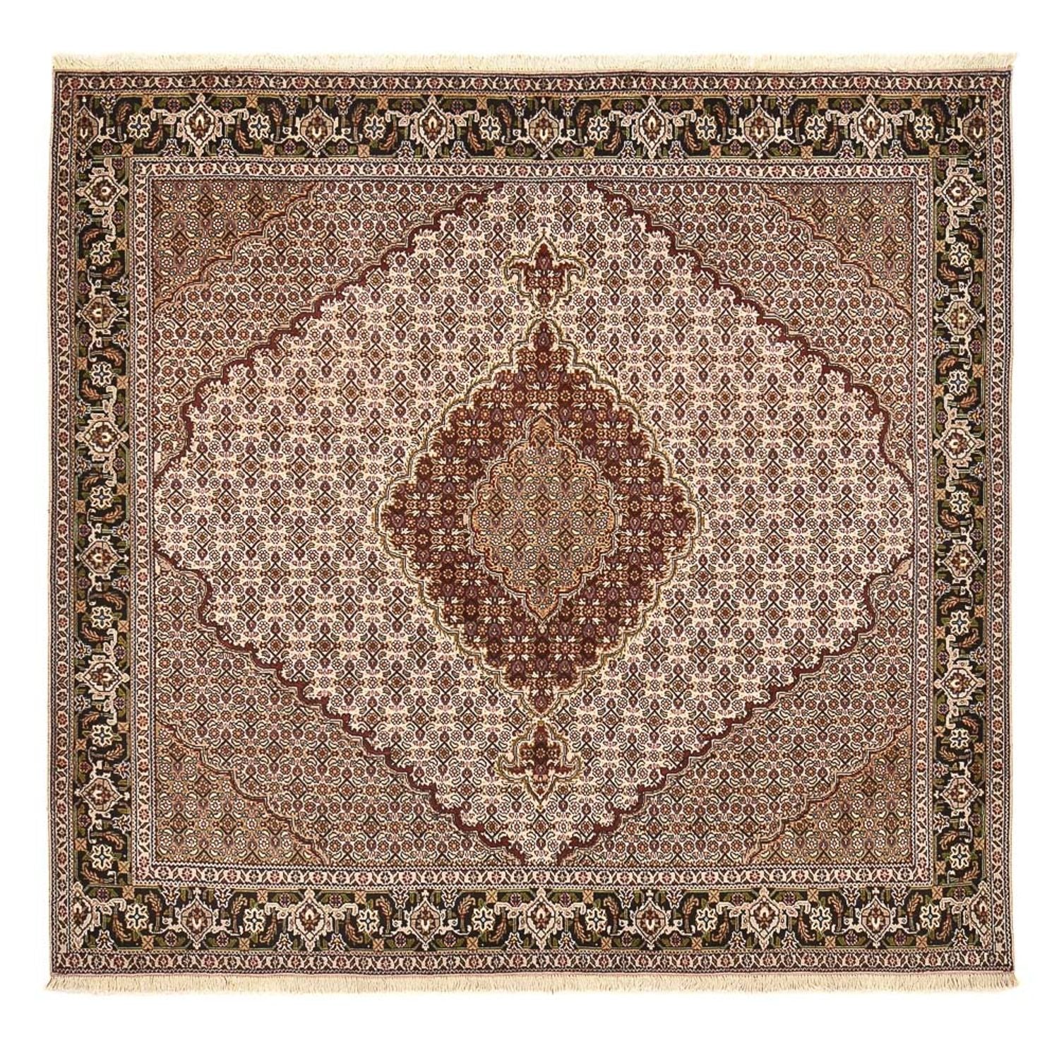 Alfombra Persa - Tabriz - Real cuadrado  - 202 x 196 cm - marrón claro